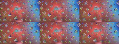 Raster suluboya çiçek deseni, narin çiçekler, pembe çiçekler, tebrik kartı şablonu. Güzel kumaş deseni.