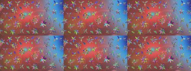 Raster illüstrasyonu. Küçük çiçekteki sevimli çiçek deseni. Çizim.