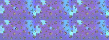 Kumaş desenli papatya çiçeği detayı. Mor renkte çiçekler.