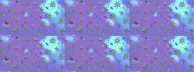 Mor renkli şirin tekstil. Çiçek arkaplan. Renkli çizim kalıbı. Raster illüstrasyonu. Çiçek duvar kağıdı.