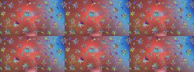 Raster suluboya çiçek deseni, narin çiçekler, pembe çiçekler, tebrik kartı şablonu. Güzel kumaş deseni.