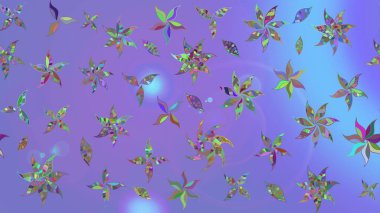 El çizimi çiçekli soyut çizim kalıbı. Raster illüstrasyonu. Mor renkte çiçekler.