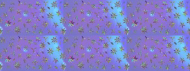 Yumuşak, mor renkte bahar çiçekleri. Raster çiçekleri klasik tarzda çizilmiş. Raster illüstrasyonu. Çiçekli yumuşak çizim deseni.