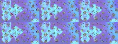 Raster illüstrasyonu. El çizimi. Çiçekli, yapraklı, çiçek desenli çizim..