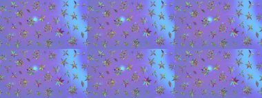 Güzel kumaş deseni. Mor renklerde. Raster illüstrasyonundaki çiçek desenli çizim. Raster illüstrasyonu.