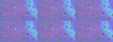 Çiçekli güzel suluboya desen. Mor renklerde. Raster illüstrasyonu.