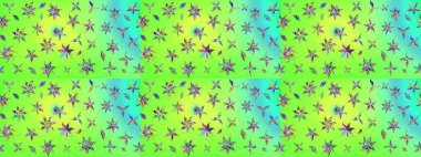 Yeşil renkli çiçekler. Raster illüstrasyonunda çiçek deseni çizimi.