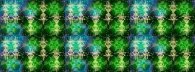 Kar tanesi süsleme deseni. Renkli arka planda izole edilmiş kar tanelerinin düz tasarımı. Kar taneleri deseni. Raster illüstrasyonu. Kar taneleri arkaplanı.