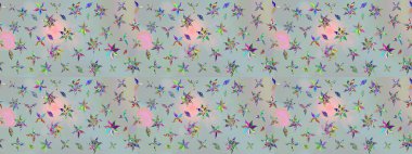 Gri renkli çiçekler. Çiçekli eskiz deseni. El çizimi. Suluboya çizimi.