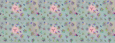 Gri renkli çiçekler. Renkli bahar temalı eskiz kalıbı. Çiçekli çiçek deseni, suluboya. Düz Çiçek Elementleri Tasarım Raster illüstrasyonu.