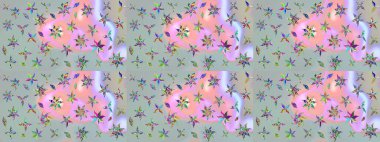 Raster illüstrasyonu. Çizim çiçek deseni duvar kâğıdı olarak kullanılabilir. Gri renkli çiçekler.