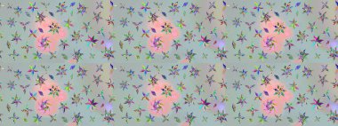 Çiçekli güzel suluboya desen. Gri renklerde. Raster illüstrasyonu.