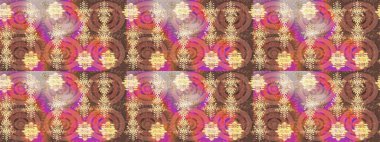 Yüzey için tekrarlanan doku, ambalaj kağıdı, kahverengi, pembe ve bej renkleri. Renkli arka planda izole kar taneleri. Raster illüstrasyonu. Kış kar tanesi, raster arkaplan.