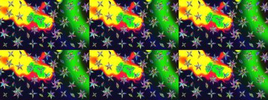 Robot resim. Raster illüstrasyonu. Şirin çiçek elementleri. Gri renkli çiçekler.