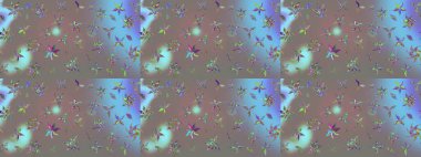 Raster illüstrasyonu. Çiçekli güzel suluboya desen. Gri renklerde.