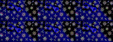 Mavi renkli çiçekler. Raster düz çiçek çizim deseni. Tasarım hediye paketi, tebrik kartları, posterler ve afiş tasarımı.