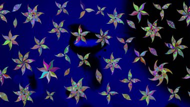 Küçük çiçekli şirin bir desen. Çiçek ve yapraklı çiçek deseni. Raster illüstrasyonu.