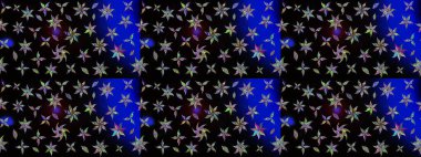 Siyah renklerde. Çiçekli güzel suluboya desen. Raster illüstrasyonu.