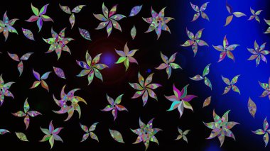 Siyah renkli çiçekler. Raster illüstrasyonundaki çiçek desenli çizim. Renkli Bahar Teması eskiz kalıbı. Düz Çiçek Elementleri Tasarımı.