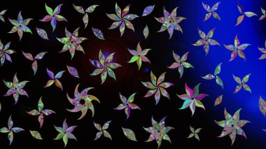 Soyut etnik raster çizim kalıbı. Kabile sanatı boho baskısı, klasik çiçek arkaplanı. Arkaplan dokusu, duvar kağıdı, siyah renkli çiçek teması.