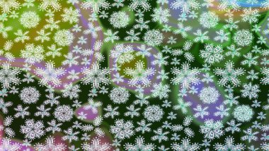 Raster illüstrasyonundaki çiçek desenli çizim. Yeşil renklerde. Güzel kumaş deseni. Raster illüstrasyonu.