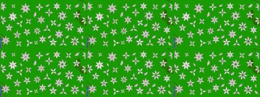 Çiçek ve yapraklı çiçek deseni. Küçük çiçekli şirin bir desen. Raster illüstrasyonu.