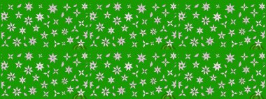 Raster Illustrasyon 'daki Çiçek Deseni' nin son moda çizimi. Yeşil renkli çiçekler. Renkli Yaz Temalı eskiz kalıbı. Düz Çiçek Elementleri Tasarımı.