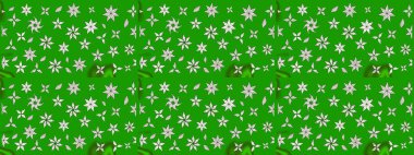 Suluboya çiçekli çiçek deseni. Raster illüstrasyonu. Yeşil renkte güzel tekstil.