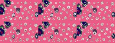 Doodle çiçekler ve dalları, otlar ve çiçekler. Elle çizilmiş. Raster resim. Güzel kumaş deseni.