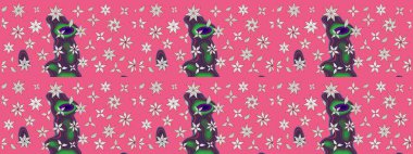 Sevimli çiçek raster deseni. Pembe renkli çiçekler. Sketch Colour Spring Theme eskiz kalıbı. Düz Çiçek Elementleri Tasarımı.