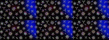 Varicoloblack Raster çizimi. Küçük çiçekteki sevimli çiçek deseni. Birçok siyah soyut çiçekli tropikal çizim deseni.