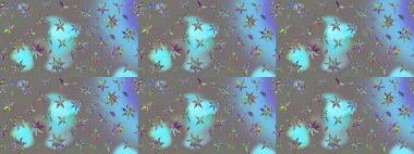 Raster deseni. Botanik çizim kalıbı. Organik elementler. Suluboya etkisi.