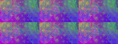 Çiçekli karalama şeklinde Raster çiçek deseni. Yumuşak, bahar çiçekli arka plan. Mor renkte çiçekler.