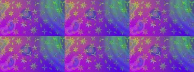 Mor renklerde. Raster illüstrasyonu. Menekşe renginde mor papatya deseni.