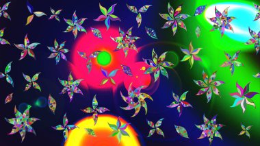 Gri renkli bitkilerden oluşan parlak çiçekli çizim deseni.