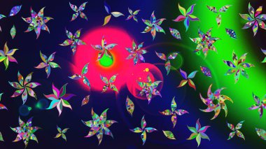 Moda arka planında parlak buketler. Kumaş, duvar kağıdı ve kağıt üzerine baskı yapmak için gelişen arka plan. Raster illüstrasyonu. Eski usul küçük çiçekli şirin bir eskiz deseni..