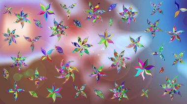 Egzotik çiçekler, nötr renklerde botanik ve parlak klasik doğa. Raster illüstrasyonu. Klasik tropikal doğal elementlerin suluboya seti.