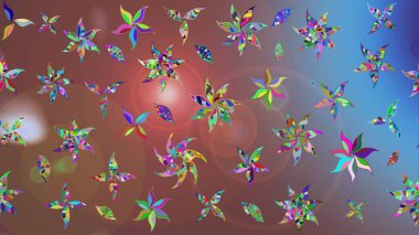 Nazikçe, güzel çiçek arkaplanı. Çiçekli karalama şeklinde Raster çiçek deseni. Kahverengi renkte çiçekler.