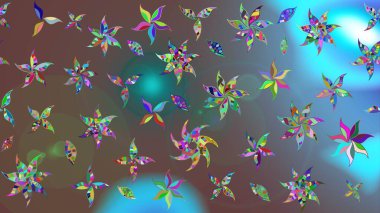 Kahverengi renkli çiçekler. Renkli Bahar temalı eskiz kalıbı. Çiçekli çiçek deseni, suluboya. Düz Çiçek Elementleri Tasarım Raster illüstrasyonu.