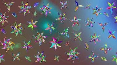 Kahverengi renkte güzel çiçekler, suluboya desenli, duvar kağıdı, kart ya da kumaş için fayanslı eskizler. Raster..