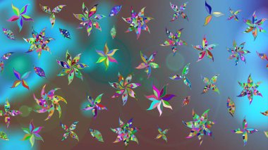 Çizim çiçek deseni duvar kağıdı, web sitesi arka planı, ambalaj kağıdı, davetiye, broşür, afiş veya web sitesi için kullanılabilir. Parlak elementlerin. El çizimi Raster illüstrasyonu.