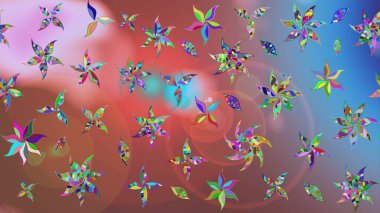 Çiçek. Raster illüstrasyonu. Taslak dekoratif arka plan, çiçek mandala. Pembe renklerde.