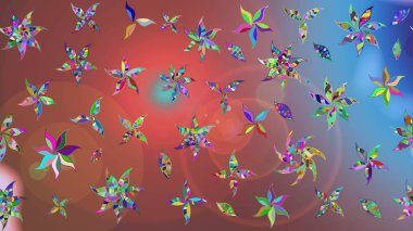 Nazik, sevimli çiçek arkaplanı. Çiçekli karalama şeklinde Raster çiçek deseni. Kahverengi renkte çiçekler.