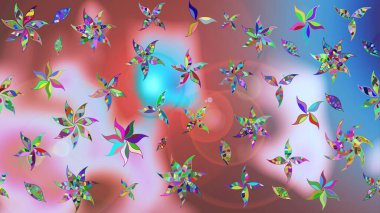 Raster illüstrasyonu. Çizim çiçek deseni duvar kâğıdı olarak kullanılabilir. Pembe renkte çiçekler.