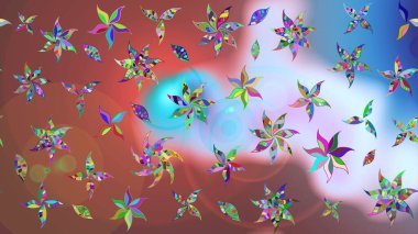 Soyut etnik raster çizim kalıbı. Arkaplan dokusu, duvar kağıdı, kahverengi renkli çiçek teması. Kabile sanatı boho baskısı, klasik çiçek arkaplanı.