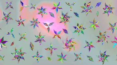 Raster illüstrasyonu. Küçük çiçekteki sevimli çiçek deseni. Gri renkli çiçekler.