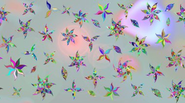 Gri renkli çiçekler. Çiçek desenli eskiz, darbeler, sıçramalar, yaz çiçekleri. Raster illüstrasyonu.