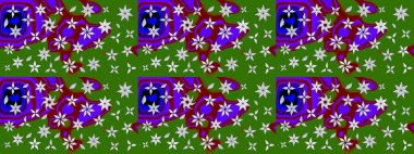 Raster güzel bir çiçek deseni çizmiş. Bahar mevsimi. Tatil havası. Nazik romantik baskı. Yeşil renkte çiçekler.