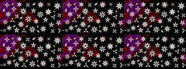 El yapımı çiçek ve bitki koleksiyonu. Raster illüstrasyonu. Eskiz tarzı siyah renkler. Şirin karalamalı çiçek desenli çizim. Raster illüstrasyonu.