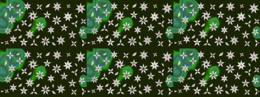 Patlayan çiçekler soyut olarak yerleştirilmiş. Raster deseni. Gri renklerde bahar çiçekleri. Raster illüstrasyonu.